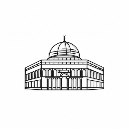 metal wall art of Al-Aqsa (dome of the rock) on a light background 